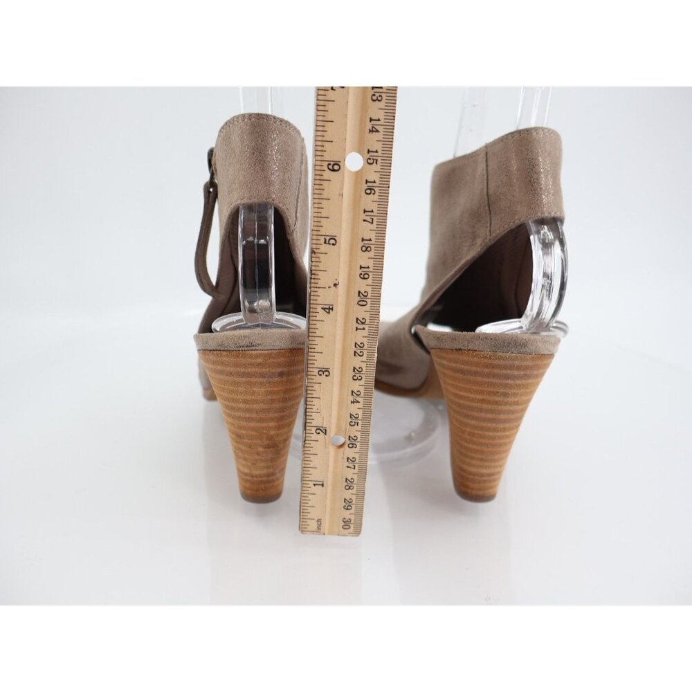 Paul Green Cayanne Beige Tan Shimmer Peep Open Toe Sandal Heel Bootie Size 9.5 - Picture 6 of 12